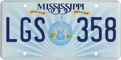 MS license plate LGS358