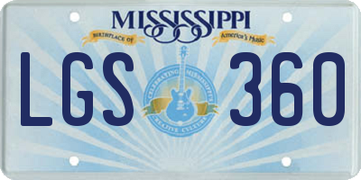 MS license plate LGS360