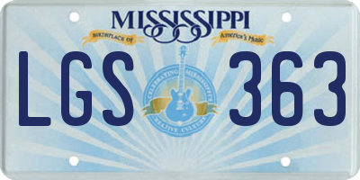 MS license plate LGS363