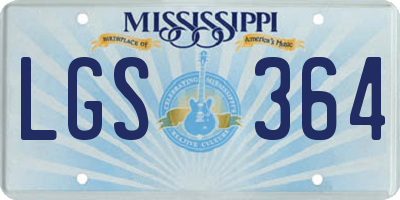 MS license plate LGS364