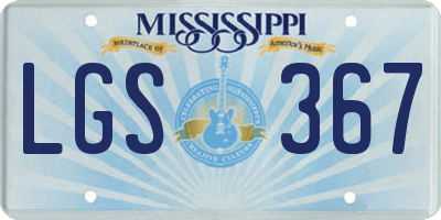 MS license plate LGS367