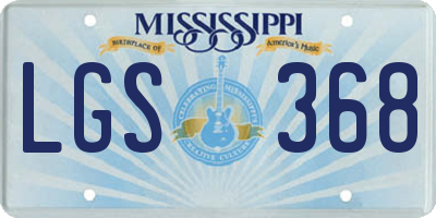 MS license plate LGS368