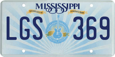 MS license plate LGS369