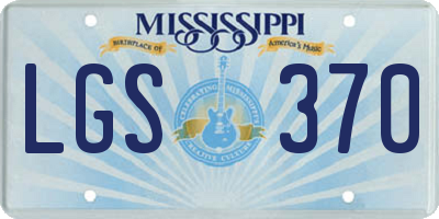 MS license plate LGS370
