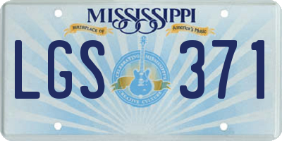 MS license plate LGS371