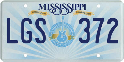 MS license plate LGS372