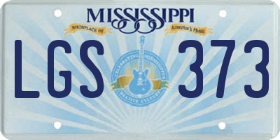 MS license plate LGS373