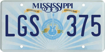 MS license plate LGS375