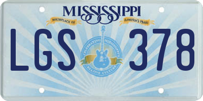 MS license plate LGS378