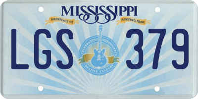 MS license plate LGS379