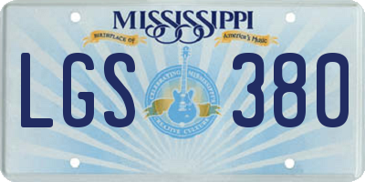 MS license plate LGS380