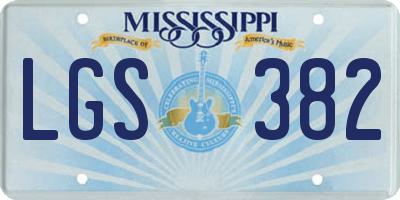 MS license plate LGS382