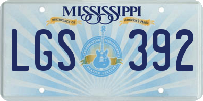 MS license plate LGS392