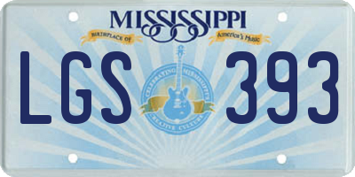 MS license plate LGS393