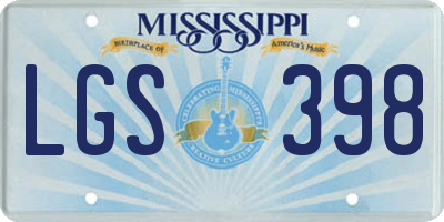 MS license plate LGS398