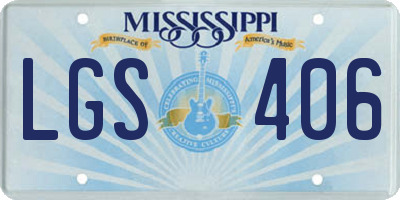 MS license plate LGS406