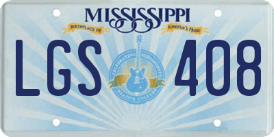 MS license plate LGS408