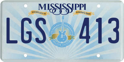 MS license plate LGS413