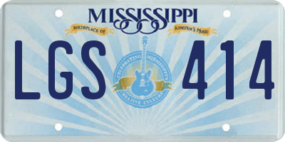 MS license plate LGS414