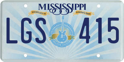 MS license plate LGS415