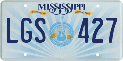 MS license plate LGS427