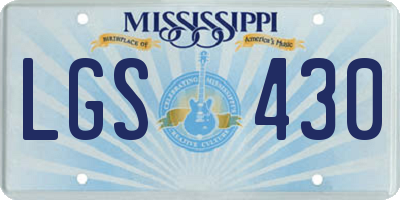 MS license plate LGS430