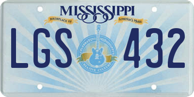 MS license plate LGS432