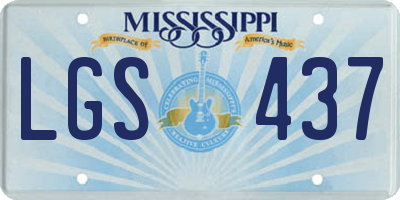 MS license plate LGS437