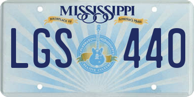 MS license plate LGS440