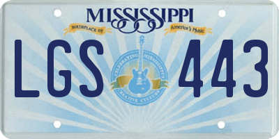 MS license plate LGS443