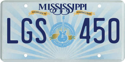 MS license plate LGS450