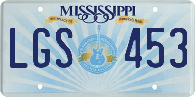MS license plate LGS453