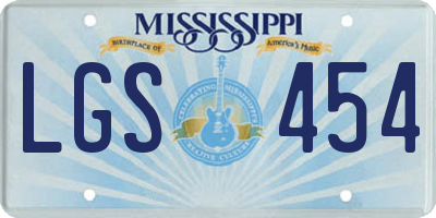 MS license plate LGS454