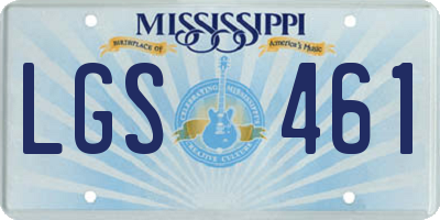 MS license plate LGS461