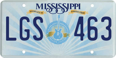 MS license plate LGS463