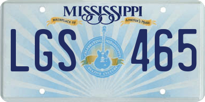 MS license plate LGS465