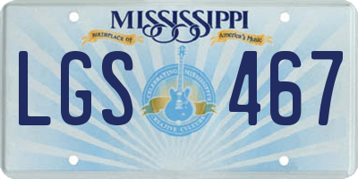 MS license plate LGS467