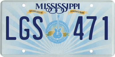 MS license plate LGS471