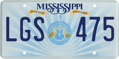 MS license plate LGS475