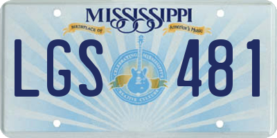 MS license plate LGS481