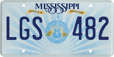MS license plate LGS482