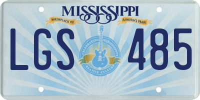 MS license plate LGS485