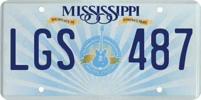 MS license plate LGS487
