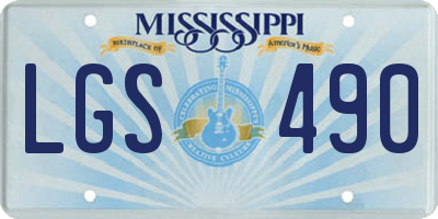 MS license plate LGS490