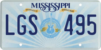 MS license plate LGS495