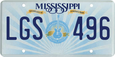 MS license plate LGS496