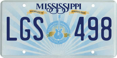 MS license plate LGS498