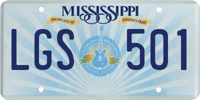 MS license plate LGS501