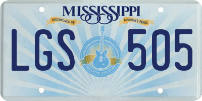 MS license plate LGS505