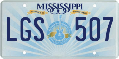 MS license plate LGS507